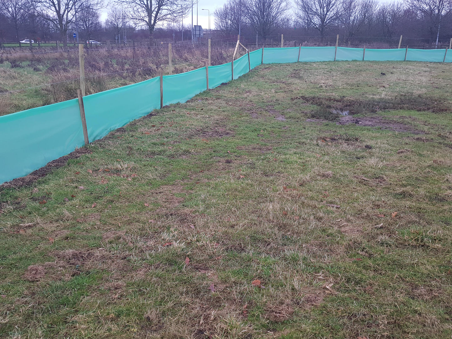 Ecofender Newt Barrier Fence, 1000 Gauge Polythene, Green, 1x100m Roll
