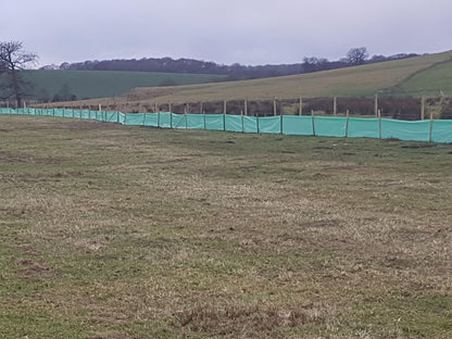 Ecofender Newt Barrier Fence, 1000 Gauge Polythene, Green, 1x100m Roll