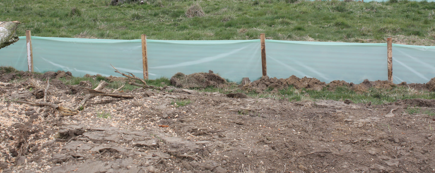 Ecofender Newt Barrier Fence, 1000 Gauge Polythene, Green, 1x100m Roll